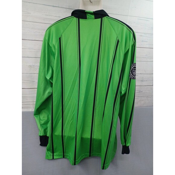 Official Sports Mens Soccer Referee USSF Long Sleeve Jersey Shirt Green Black XL - Picture 3 of 7